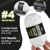 120g Glow in The Dark Yarn for Crocheting and Knitting; 120m(144yds) Yarn for Beginners with Easy-to-See Stitches; Worsted-Weight Medium #4; Yarn for Beginners Crochet Kit Making HEJIN