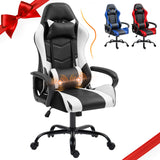 ECOTOUGE Gaming Chair, Ergonomic Computer Gamer Chair with Massage Lumbar Support & Rocking High Back, 360° Swivel Video Game Chair for Gaming or Office, Height Adjustable (White) ECOTOUGE