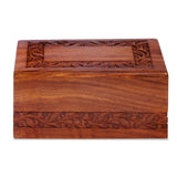 S.B.ARTS Wooden Keepsake Urn Box, Cremation Urns for Human Ashes, Handcarved Decorative Memorial Urn, Wood Casket Urn for Pets, Cat, Infant, Adult S.B.ARTS