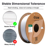 eSUN PLA Basic Filament 1.75mm, 3D Printer Filament High Speed PLA for Fast Printing, 1KG Spool (2.2 LBS) 3D Printing Filament for High Speed 3D Printers, Cold White eSUN