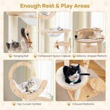 Nightcore 57” Tall Solid Wood Cat Tree for Indoor Cats, Building Block Kitten Tower w/Perch, Scratching Posts, Washable Cushions, 4 Install Options, Multi-Level Cat Activity Center Climbing Furniture WoodArtSupply