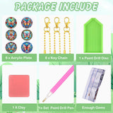 KJMYYXGS Butterfly Diamond Painting Keychain Kit, 6Pcs Double Sided Mini Art Key Chains KJMYYXGS