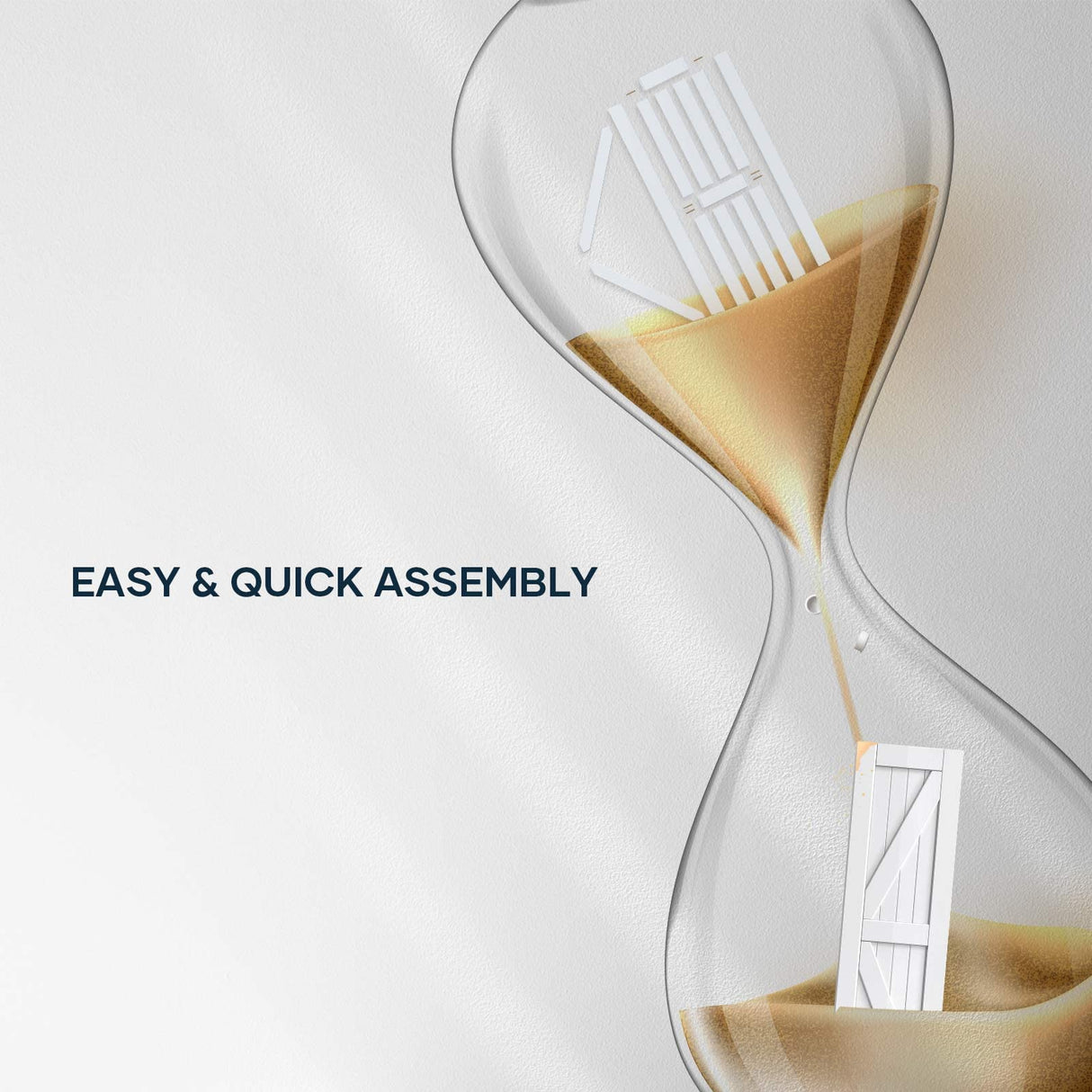 EaseLife 42in x 84in (Double 21in×84in Door) Barn Door with 7FT Sliding Door Hardware & Handle Included,DIY Assemblely,Easy Install,Water-Proof,Apply to Interior Exterior Rooms,K-Frame,White EaseLife