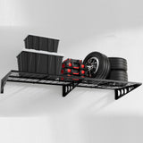 QKOSMTL 2x5.5 ft Garage Wall Shelving Garage Storage Shelving Wall Mounted,Loads 100 lbs Heavy Duty Wall Mounted Metal Garage Shelves (Suitable for Concrete Walls) QKOSMTL