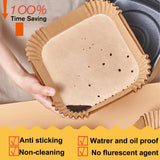 Air Fryer Liners Disposable Square 9 Inch, 125 Pcs Large Square Air Fryer Paper Liners for 6-10QT Air fryer, Non-stick Parchment Paper for Frying, Baking, Cooking, Roasting and Microwave LHSHAD