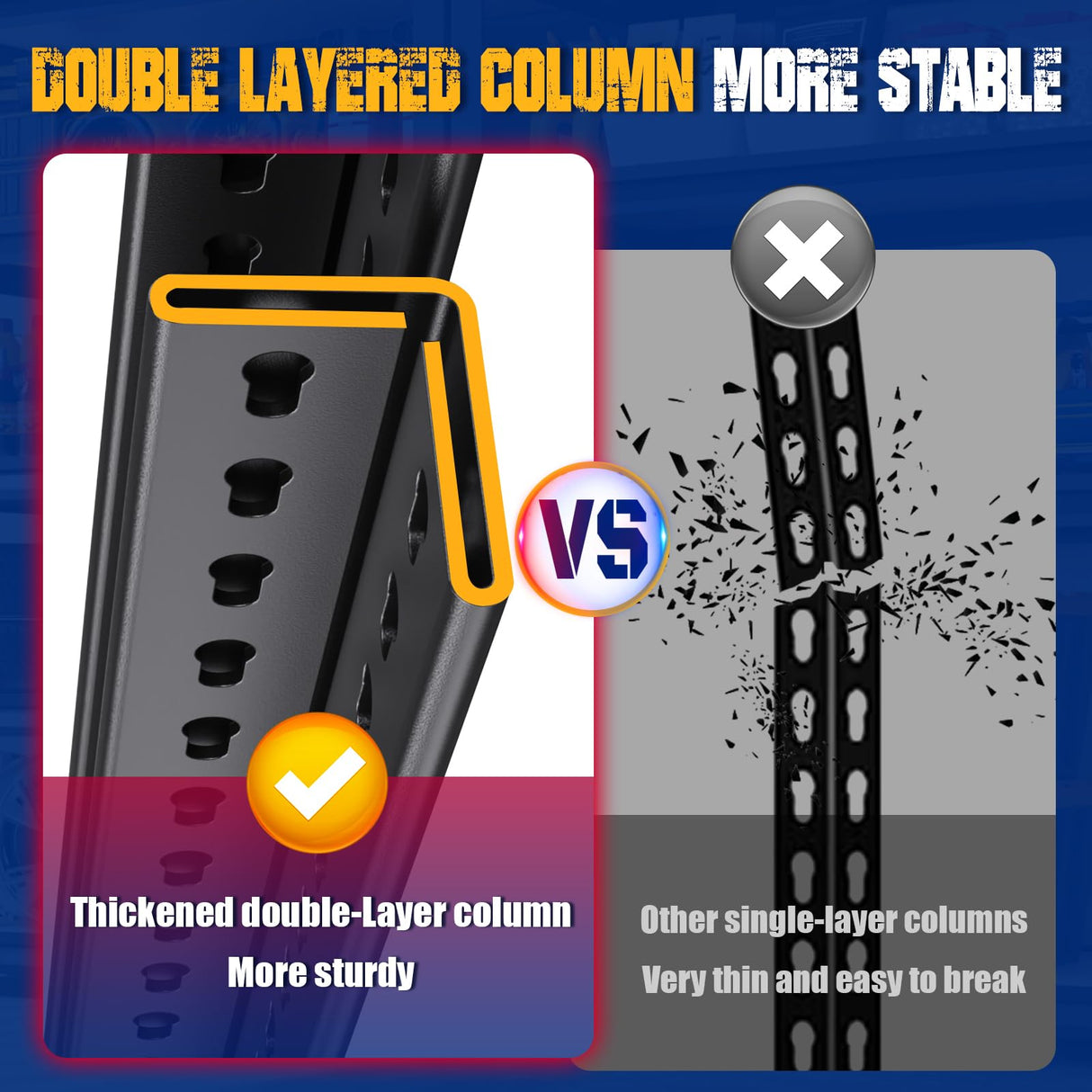 72" H Garage Shelving Heavy Duty, 2200LBS Garage Storage Shelves, Adjustable Metal Shelving Unit, Easy Assembly Utility Storage Rack Shelf for Basement, Warehouse, Pantry (72"H*35.4"W*15.7"D) TXTDPL