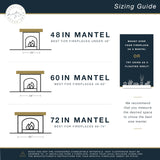 MCS 72-Inch Mantel, Master & Co Antique Natural Finsh Solid Wood Floating Fireplace Mantel, Long Floating Shelf for Livingroom with Wood Cleat Hanging System, Photo and Home Decor Display Shelf MCS