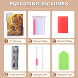 RICUVED Lion Diamond Painting Kits for Adults, 5D Animal Diamond Painting Diamond Art Kits for Beginners, Full Drill Diamond Art Diamond Gem Lion Family Diamond Painting Kits for Home Decor 12x16Inch RICUVED