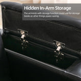 Modern Power Recliner Chair with Cup Holder Faux Leather Electric Reclining Chairs for Adults Movie Theater Chairs, Black Phoenix Home