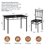 AMICLIBER Dining Table Set for 4, 5-Piece Kitchen Table and Chairs, Rectangular Dining Room Table Set with 4 Chairs, Space-Saving Kitchen Table Set for Small Space,Dinette,Apartment,Pure Black AMICLIBER