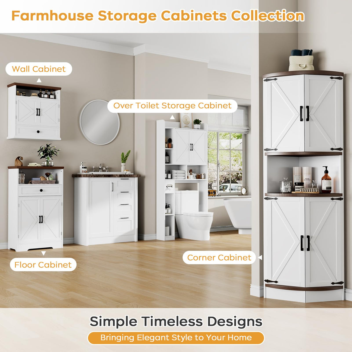 Bathroom Wall Cabinet, Farmhouse Wall Mounted Medicine Cabinet with Drawer, Barn Doors and Adjustable Shelf, 25"H x 23.6"W x 9"D White Over Toilet Storage Cabinet for Kitchen, Laundry Room, Entryway Viroformo