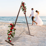 Rustic Farmhouse Triangle Wood Arch - 8.2FT Wedding & Garden Arbor Backdrop Stand for Parties, Outdoor Events, and Garden Decorations MELONGKAYLON