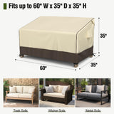MR. COVER Outdoor Couch Cover Waterproof, Patio Furniture Covers for 2-Seater Couch, Fits up to 60"W x 35"D x 35"H, Moisture-proof & UV-protection, Brown & Khaki MR. COVER