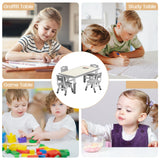 Kids Table and Chair Set, Height Adjustable Toddler Table and 4 Chairs Set for Ages 2-10, Graffiti Desktop, Non-Slip Legs, Arts & Crafts Table, Children Activity Table for Daycare Classroom Home GAOMON
