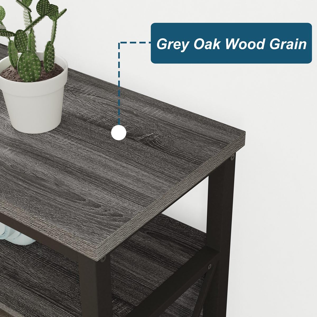 BON AUGURE Tall TV Stand for TVs up to 65 Inch, Industrial Entertainment Center with Storage Cabinet, Rustic Wood Media Console Table for Living Room and Bedroom (32 Inch High, Grey Oak) BON AUGURE