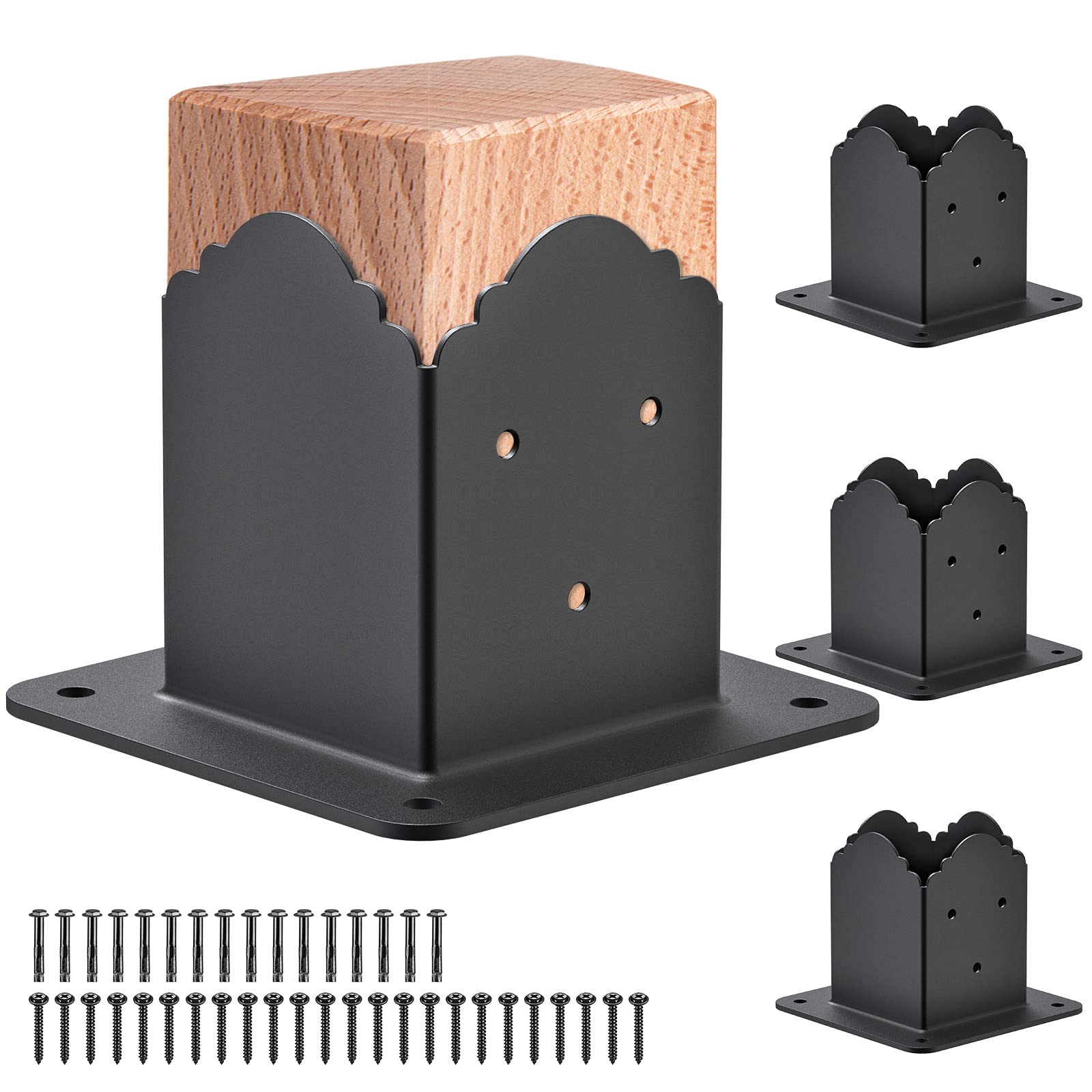 Insaga Decorative 4x4 Post Base, 4x4 Post Bracket (Inner Size 3.6