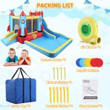 WONFUY Bounce House for Kids 13X11ft Outdoor Indoor Bouncy House with Blower Jumping Castle Water Slide Climbing Wall and Pool Splash, Backyard Fun Rocket Inflatable Slide Bouncer Ages 3-10 Years WONFUY