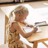 Nnewvante Writing Computer Desk 46" Bamboo Home Office Table with 2 Drawers, Modern Furniture Simple Study Makeup Workstation Nnewvante