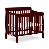 Dream On Me Aden 4-in-1 Convertible Mini Crib In Cherry, Greenguard Gold Certified, Non-Toxic Finish, New Zealand Pinewood, With 3 Mattress Height Settings Dream On Me