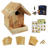 DIY Birdhouse Kit with Paint Set - Kids' Wood Craft Kits - Make a Bird House Kit for Kids - DIY Woodcraft Building Projects for Kids and Adults- STEM Teaching Tools Pontuss