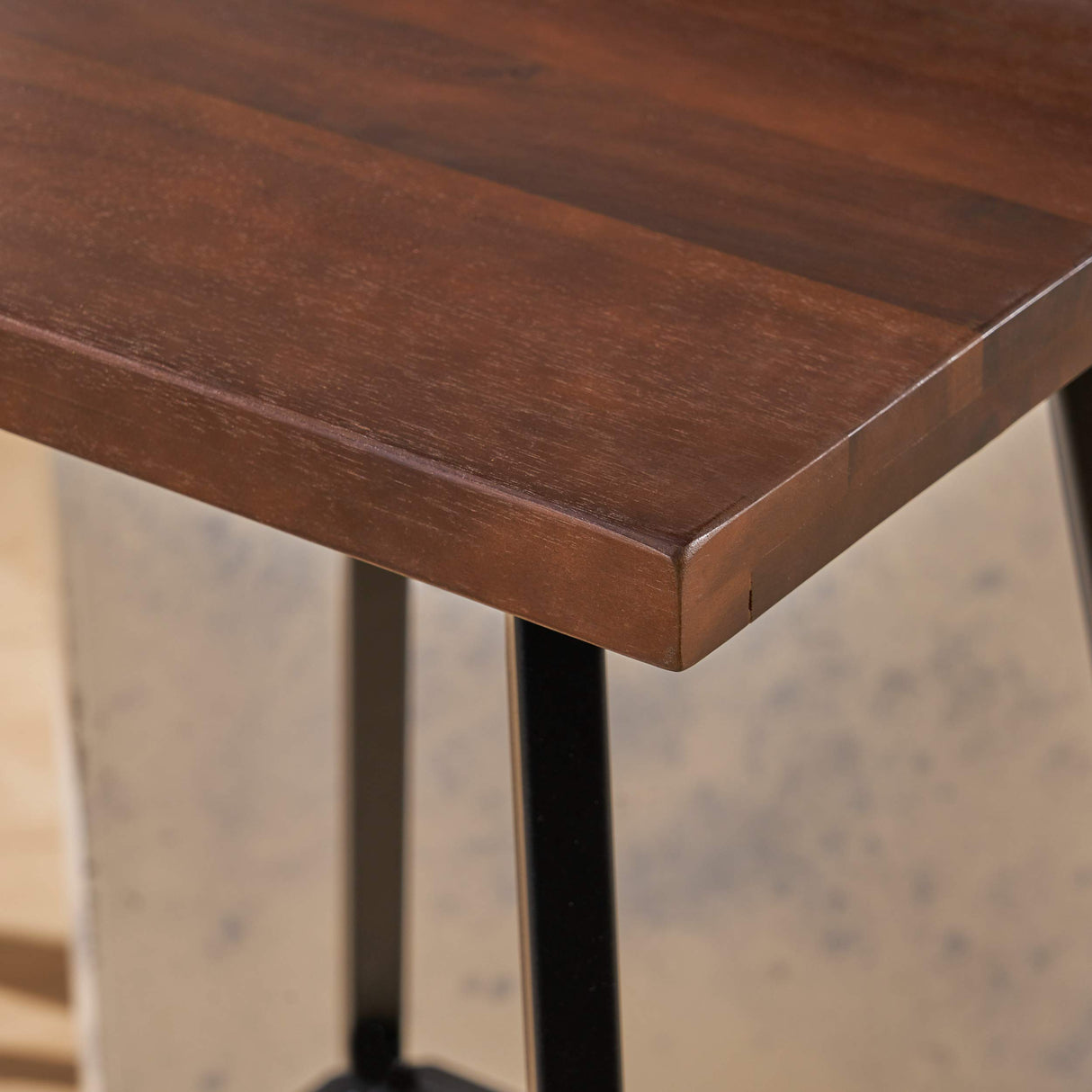 Christopher Knight Home Hazel Indoor Bar Stools, Modern, Contemporary, Dark Brown Acacia Wood with Iron Legs (Set of 2) Christopher Knight Home