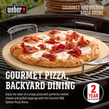 Weber Gourmet BBQ System Pizza Stone with Carry Rack,16.7" Long,Beige Weber