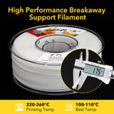 Breakaway Support Filament 1kg Manual Easy Clean Removal 3D Printing Support for ABS, Nylon, ASA, PC, PPS, PA-CF, PA-GF, PETG, Support Material for Engineering Grade Filament with PC Reusable Spool yxpolyer