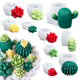 Succulent Wax Molds for Candle Making 10 Pack 3D Cacti Silicone Candle Mold Handmade Cactus Flower Plant Decorate Cement Resin Casting Soap Ornament Craft Mold Chocolate Cake Fondant Moulds Home Decor Dacies