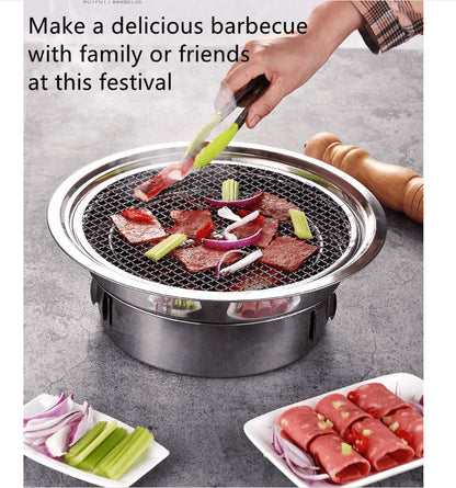 Primst Multifunctional Charcoal Barbecue Grill, Household Korean BBQ Grill, Portable Camping Grill Stove, Tabletop Smoker Grill