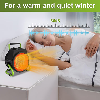 Outdoor Heater - Portable Space Heater, 1500W PTC Ceramic Room Heater with 90°Adjustable Angle, 2S Fast Heating Overheat Protection, Space Heaters for Outdoor, Greenhouse, Bedroom, Flower Room