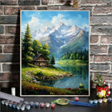 Mountain Paint By Numbers Kit For Adults Landscape Adult Paint By Number Kits Canvas Painting Kit For Beginner Adults' Paint-By-Number Kits Oil Painting Kits For Gift Home Wall Decor 16x20 Inch ldazao