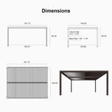 PURPLE LEAF Louvered Pergola 12' × 16' Outdoor Hardtop Gazebo Sun Shade with Adjustable Canopy Aluminum Retractable Roof for Outside Deck Garden Backyard Patio Pavilion PURPLE LEAF