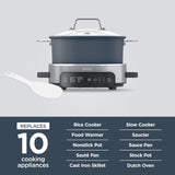 Ninja MC1101 Foodi Everyday Possible Cooker Pro, 8-in-1 Versatility, 6.5 QT, One-Pot Cooking, Replaces 10 Cooking Tools, Faster Cooking, Family-Sized Capacity, Adjustable Temp Control, Midnight Blue Ninja