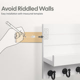 HONJIN Key Holder for Wall: Easy Installation Mail Organizer Wall Mount Hanging Key Rack for Kitchen and Entryway Decor with 5 Sturdy Key Hooks (White) HONJIN