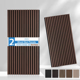 Mollywell Wood Panels for Wall, Time-Saving Installation, Versatile Wood Slat Wall Decor, Enhanced Acoustic & Sound Proof Fluted Design for Home and Office, 2 Pcs Dark Walnut, 47.2×23.6 Inch Mollywell