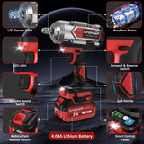 SundpeyPRO Cordless Impact Wrench 960Ft-lbs - 1300N·m High Torque Impact Wrench - 21V 2600RPM Brushless Power Impact Gun with 2 × 4.0Ah Battery 6 Sockets & Charger & Carry Case for Car Tire Truck DIY SundpeyPRO