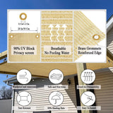 Vocray 90% Shade Cloth for Patio, 8X15 Ft Pergola Shade Cover, Sun Shade Sail for Beach, Deck, Porch, Balcony, Gazebo, Outdoor Shade for Garden, Carport, Pool. Vocray