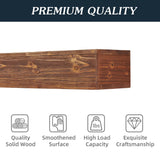 CuisinSmart 60 inches Wood Fireplace Mantel for Farmhouse,Floating Shelves for Place Art Photo,Rustic Natural Wood Mantle for Over Fireplace 60 x 9 x 6 inches Dark Woodgrain CuisinSmart