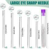 Bupete 65 Pcs Large Eye Blunt Needles Set, 12 Sizes Large Eye Sewing Needles, Tapestry Needles, Yarn Needles with Threaders, Embroidery Needles for Hand Sewing for Knitting Sewing Bupete
