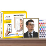 HAGUDAMU Paint by Number Kit for Adults,Portraits Deluxe Edition,Color Paint by Number Set Idea,Gift Choice for Family,Printable Canvas& with Brushes & Frame,Custom Paint by Number Technology HAGUDAMU