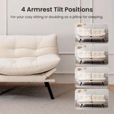 Velvet Convertible Futon Sofa Bed,71" Comfy Loveseat Sleeper Sofa with Adjustable Backrest Armrest, Strengthen Solid Wood, 7" Thicken Cushion, Small 2 Seater Twin Futon Couch for Living Room Bedroom Miscoos