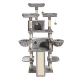 SHA CERLIN 68 Inches Multi-Level Large Cat Tree for Large Kitties/Big Cat Tower with Condo/Cozy Plush ‌Pussycat Perches/Sisal Scratching Posts and Hammocks/Activity Center/Grey SHA CERLIN