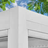 MELLCOM Motorized Louvered Pergola 10x13, Solar and Electric Powered with LED and 4 Side Screens, Aluminum Adjustable Louvered Roof for Outdoor Shelter, Weatherproof, White MELLCOM