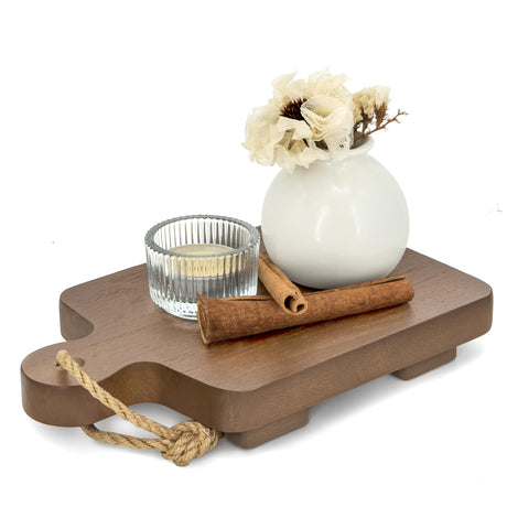 EOSAHR Modern Farmhouse Wood Riser for Display : Decorative Pedestal Stand for Retro Bathroom Counter Organizer and Soap holder for Sink - Rustic Wooden Tray Decor for Kitchen Counter (Retro Brown) EOSAHR