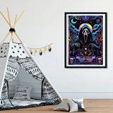 SOTYIOO Halloween Diamond Art Kits for Adults. Halloween Diamond Painting kit for Adults Full Drill Round Gem Art 5D Diamond Dots Suitable Home Wall Decor 12x16inch SOTYIOO