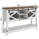 46" Entryway Table with Cabinet, Farmhouse Console Table with Storage, Rustic Sofa Table with Sliding Barn Doors, Console Table for Entryway, Living Room, Hallway GarveeHome