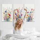 JBER Art Acoustic Panels, 6 Pack Self-Adhesive Large Wall Art Paintings for Wall Decoration, Sound Absorbing Panels for Recording Studio, Living room, Bathroom, 47.2" x 27" (Wild Flowers) JBER