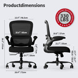 TRALT Office Chair - Ergonomic Desk Chair with Adjustable Lumbar Support, Mesh Computer Chair, Executive Chair for Home Office Comfortable Lumbar Support (Black) TRALT
