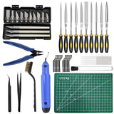 49Pcs 3D Printer Accessories Kit, 3D Printing Tools Set Includes Nozzle Cleaning Kit, Deburring Tools, Needle Files, Removal Tools, Craft Knife, Tweezers, Cutting Mat for 3D Prints Finishing Lankki