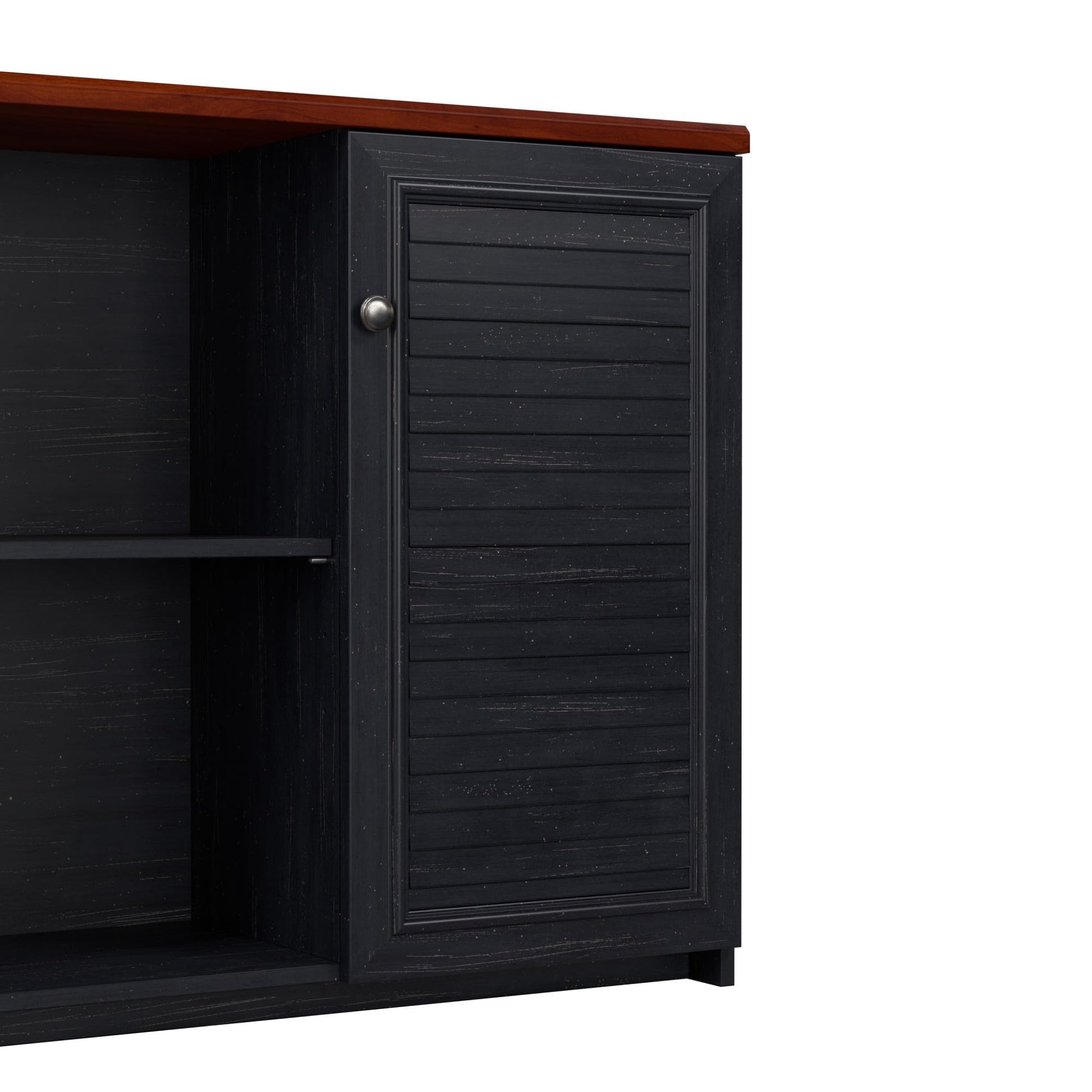 Bush Business Furniture Fairview Antique Black Accent Cabinet with Doors and Adjustable Shelves - WoodArtSupply